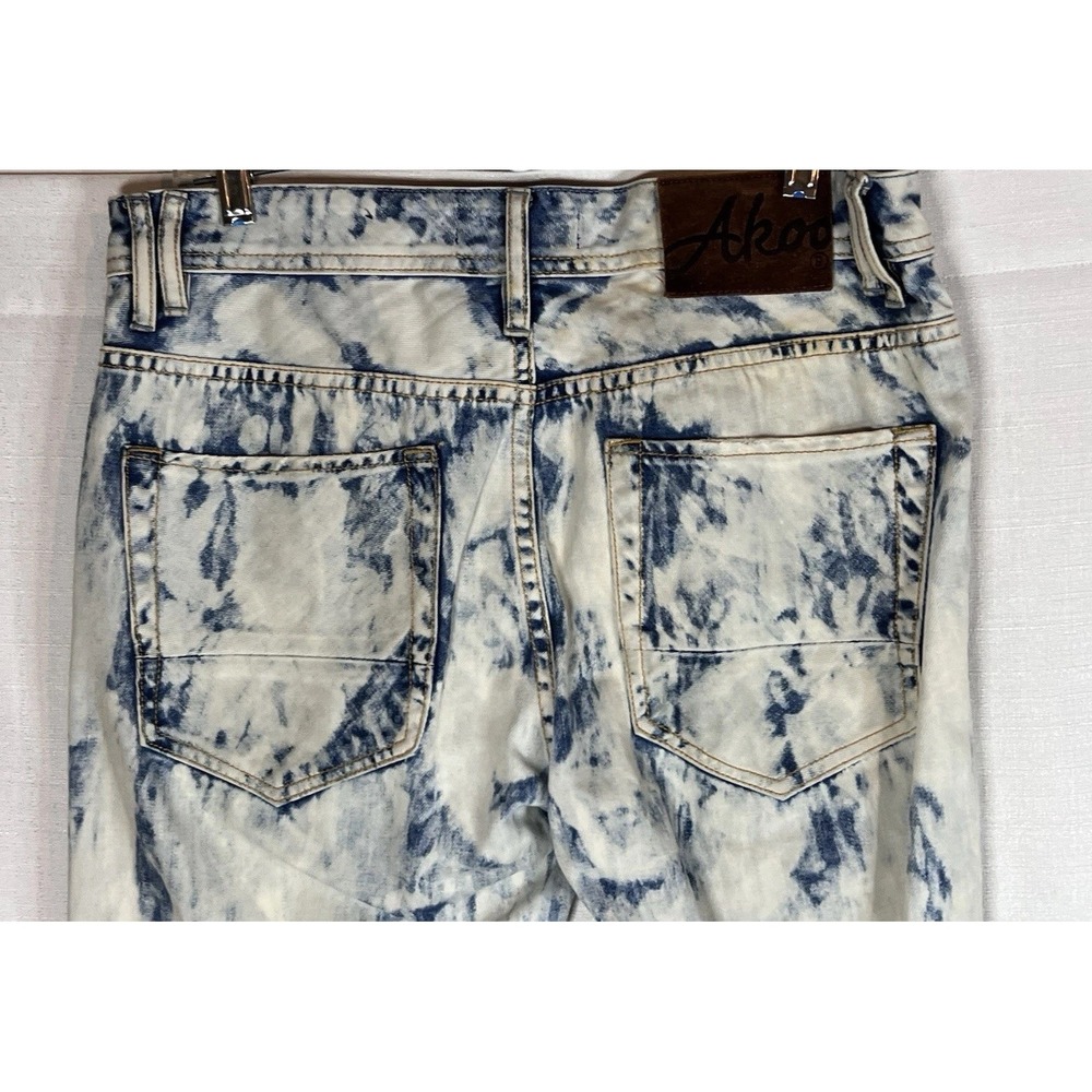 Akoo Jeans Men's 34x34 Tie Dye Print Blue Multicolor Distressed Street Wear - Picture 9 of 11
